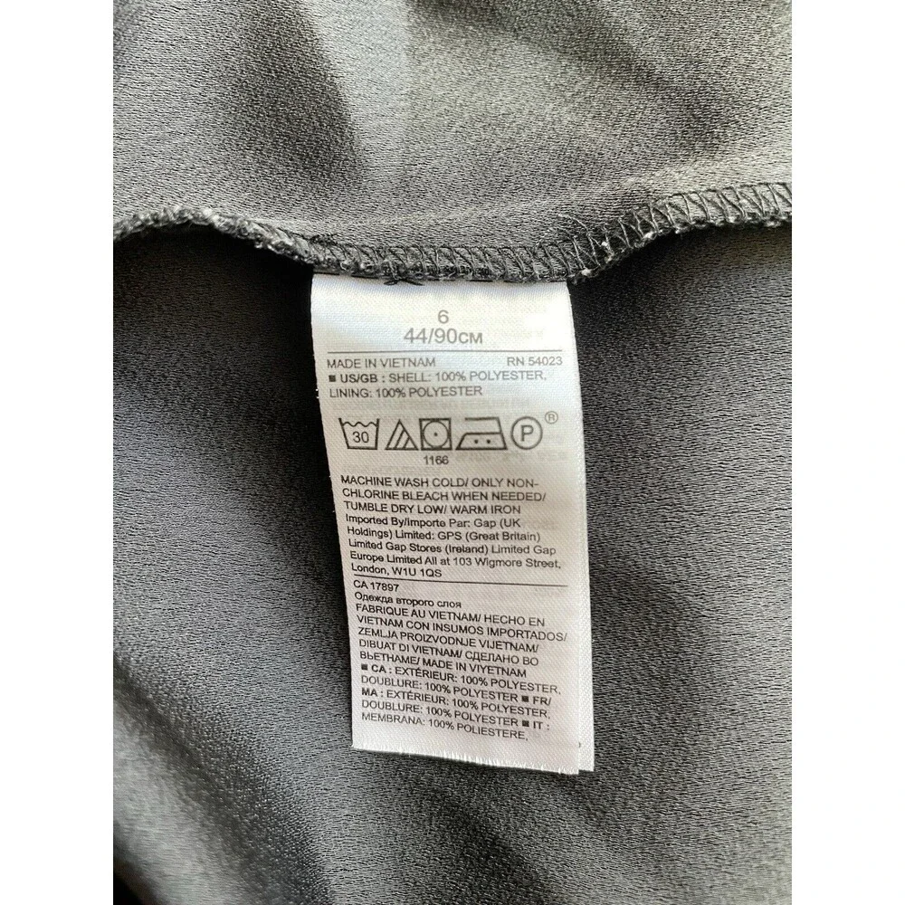 Banana Republic Dress sz 6 Black Long Sleeve Ruffle Classic Career Shift a28 - Picture 12 of 13